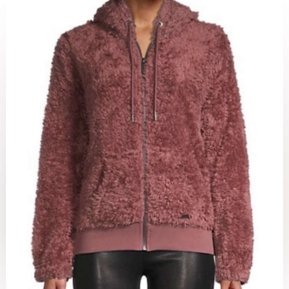 HPx2! Marc New York Teddy Jacket in Dusty Rose Shaggy Faux Fur. Size XL. New!